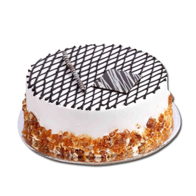 "Delicious Round shape Butterscotch cake - 1kg (code PC07) - Click here to View more details about this Product